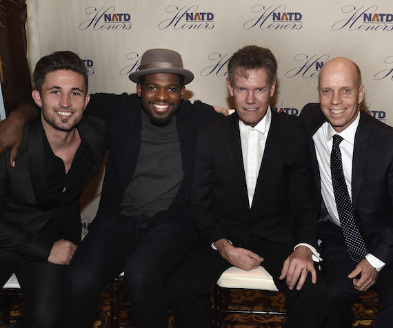  Singer/Songwriter Michael Ray, Honoree NHL Nashville Predators P.K. Subban, Honoree Singer/Songwriter Randy Travis and Olympian Gold Medalist Scott Hamilton. Photo: Rick Diamond/Getty Images for NATD