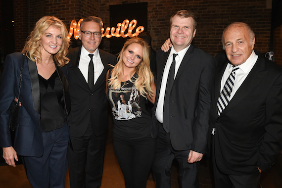 (L-R:) ShopKeeper Management's Marion Kraft; Sony Music Nashville Chairman & CEO Randy Goodman; Vanner Records/RCA Nashville's Miranda Lambert; Rob Stringer, Chairman & CEO, Columbia Records; and, Doug Morris, CEO, Sony Music Entertainment. Photo credit: Erika Goldring