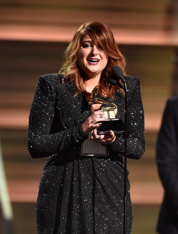 Meghan Trainor wins a 2016 Grammy. Photo: Kevork Djansezian/Getty Images, courtesy Grammy.com