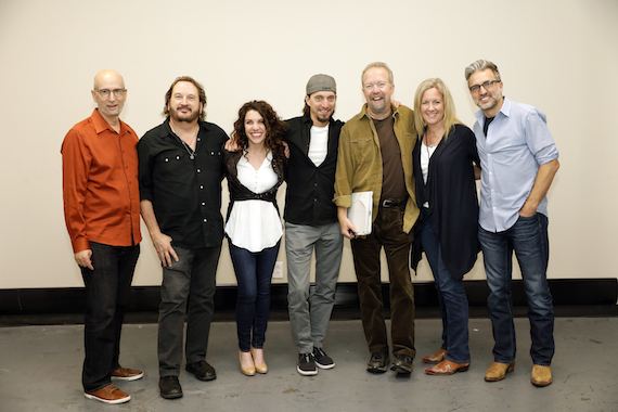 CMA Songwriters Series on Thursday, Nov. 3, 2016 at the CMA Theater in Nashville at the Country Music Hall of Fame and Museum. (l-r) CMA Board member David Ross, Gary Burr, Georgia Middleman, Brad Warren of the Warren Brothers, Don Schlitz, CMA Board member Stacey Schlitz and Brett Warren of the Warren Brothers.