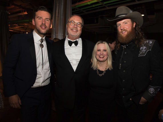 (L-R:) Brothers Osborne's TJ Osborne; UMGN Chairman and CEO Mike Dungan; UMGN President Cindy Mabe; Brothers Osborne's John Osborne 