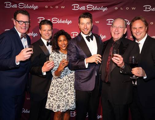 Pictured (L-R): Peter Strickland (WMN, Chief Marketing Officer), Rob Baker (Longshot Management), Camille Alston (Longshot Management), Brett Eldredge, John Esposito (WMN, Chairman & CEO), Scott Hendricks (WMN, SVP A&R) 