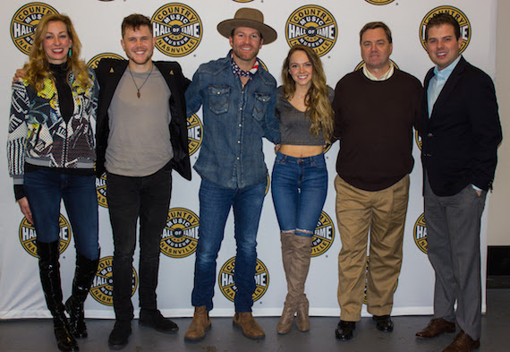 Pictured (L-R): Country Music Hall of Fame and Museums VP of Development Lisa Purcell, Trent Harmon, Drake White, Danielle Bradbery, Ford Motor Company Funds Jim Graham and Country Music Hall of Fame and Museums Ben Hall. (Photo courtesy of Country Music Hall of Fame and Museum) 