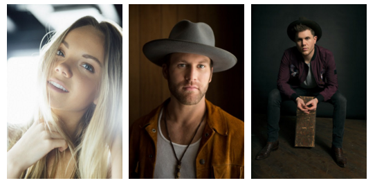 Danielle Bradbery, Drake White, and Trent Harmon