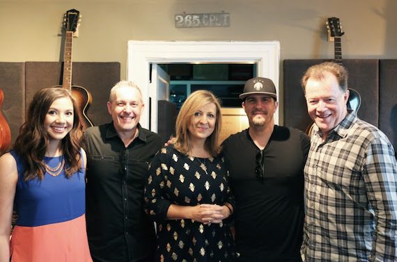 Pictured (L-R): Morgan Shirey, Marketing, Integrity Music; Adrian Thompson, A&R, Integrity Music; Darlene Zschech; Mike Murray, Creative/Publishing, Integrity Music; Danny McGuffey, WILDFIRE7