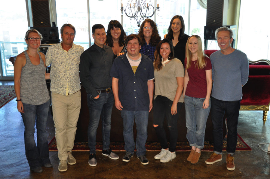 Pictured (Back Row, L-R): Kimberly Holcombe (Kobalt), Stephanie Cox (Kobalt), Brooke Yancey (Kobalt); (Front Row L to R): Sara Beal (Still Working Music), Chuck Fleckenstein (Still Working Music), Jesse Willoughby (Kobalt), Gordie Sampson, Laura Alexander (Kobalt), Chelsea Kent (Still Working Music), Tommy Lee James (Still Working Music) Not Pictured: Alex Orbison (Still Working Music)