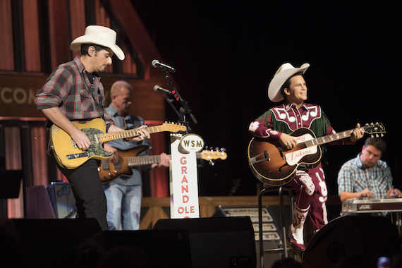 Brad Paisley poses with Little Jimmy Dickens wax figure backstage. Photo: By Chris Hollo/Grand Ole Opry.