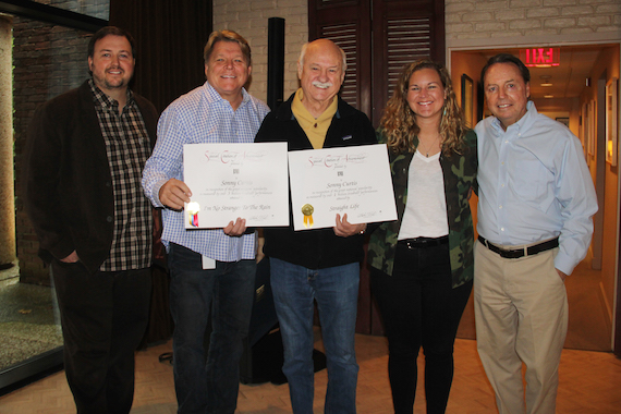 Pictured (L-R): BMIs Mason Hunter and David Preston, BMI songwriter Sonny Curtis and BMIs Nina Carter and Jody Williams. 