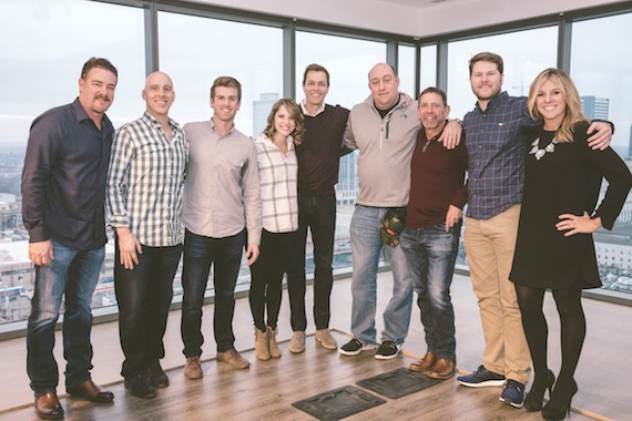 Pictured (L-R): WME Nashville Co-head Rob Beckham; new agents Nick Miller, Alex Luebbert and Shannon Saunders; WME | IMG Co-CEO Patrick Whitesell; WME | IMG COO Jason Lublin; WME Nashville Co-head Greg Oswald; new agent Austin Neal; and digital marketing exec Sloane Logue.